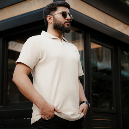 Sandstone - Waffle Knit Polo