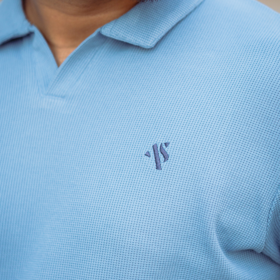 Blue Breeze - Waffle Knit Polo