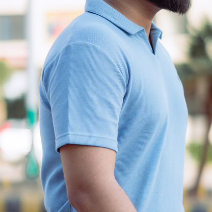 Blue Breeze - Waffle Knit Polo