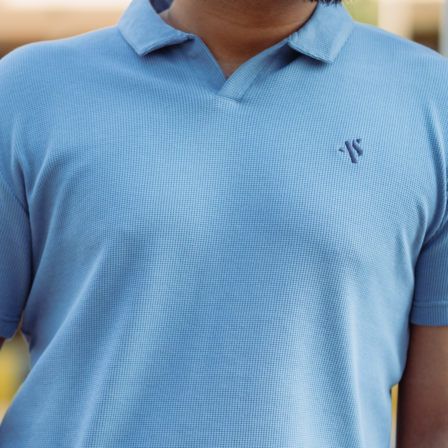Blue Breeze - Waffle Knit Polo