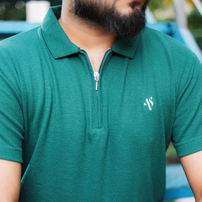 Forest Green - Waffle Knit Polo