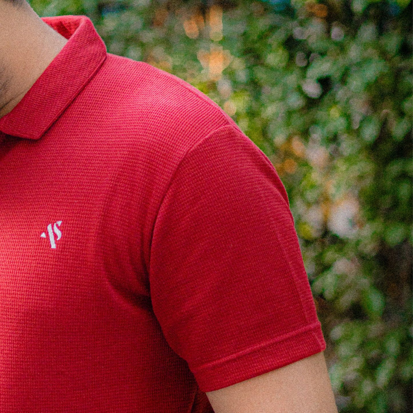 Red Snap - Waffle Knit Polo