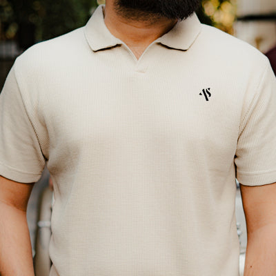 Sandstone - Waffle Knit Polo