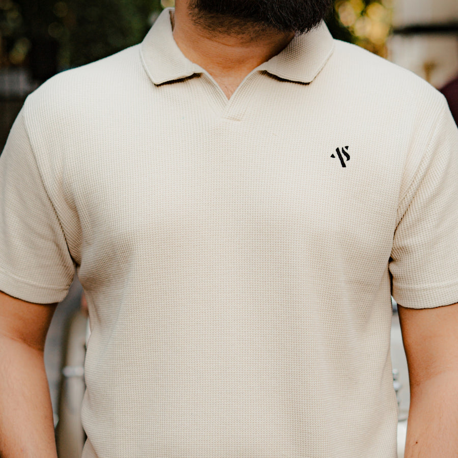 Sandstone - Waffle Knit Polo